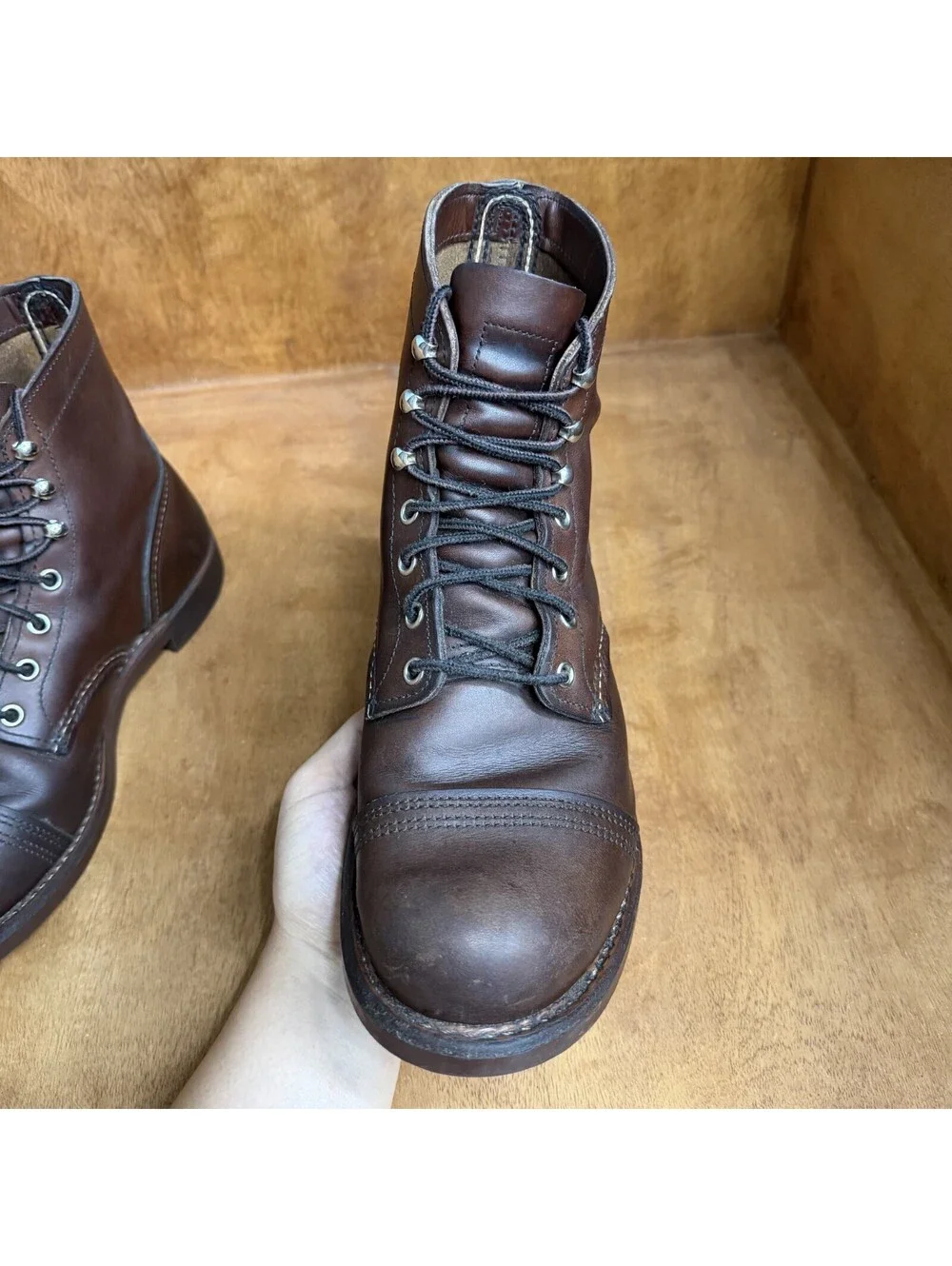 Red Wing Iron Ranger 6-Inch Boots Heritage 8111 Amber Harness Leather Men 8.5 E2